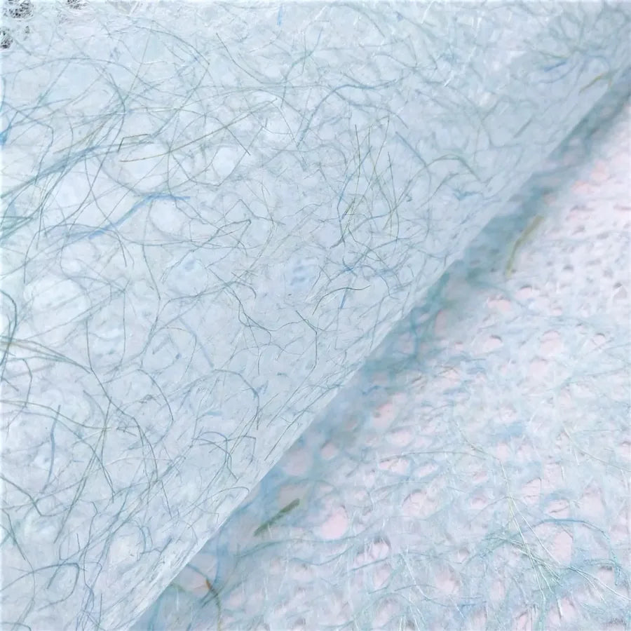 Light Blue Handmade Lace Mulberry Paper — handmade paper sheet
