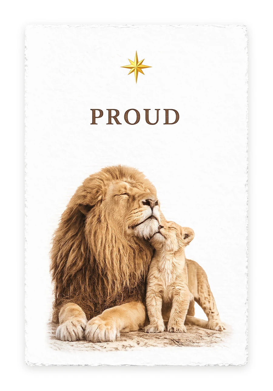 PROUD — on white handmade paper