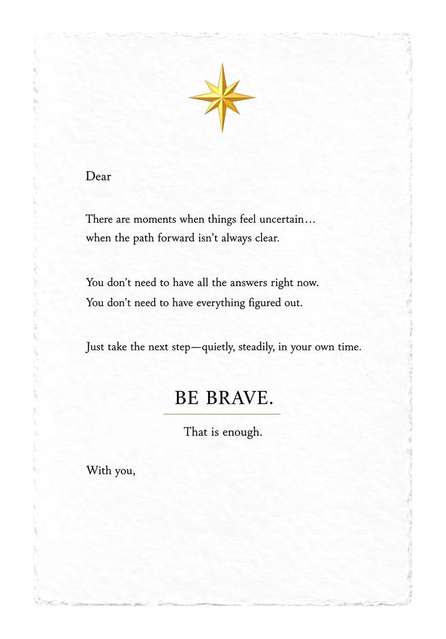 Be Brave Letter — on white handmade paper