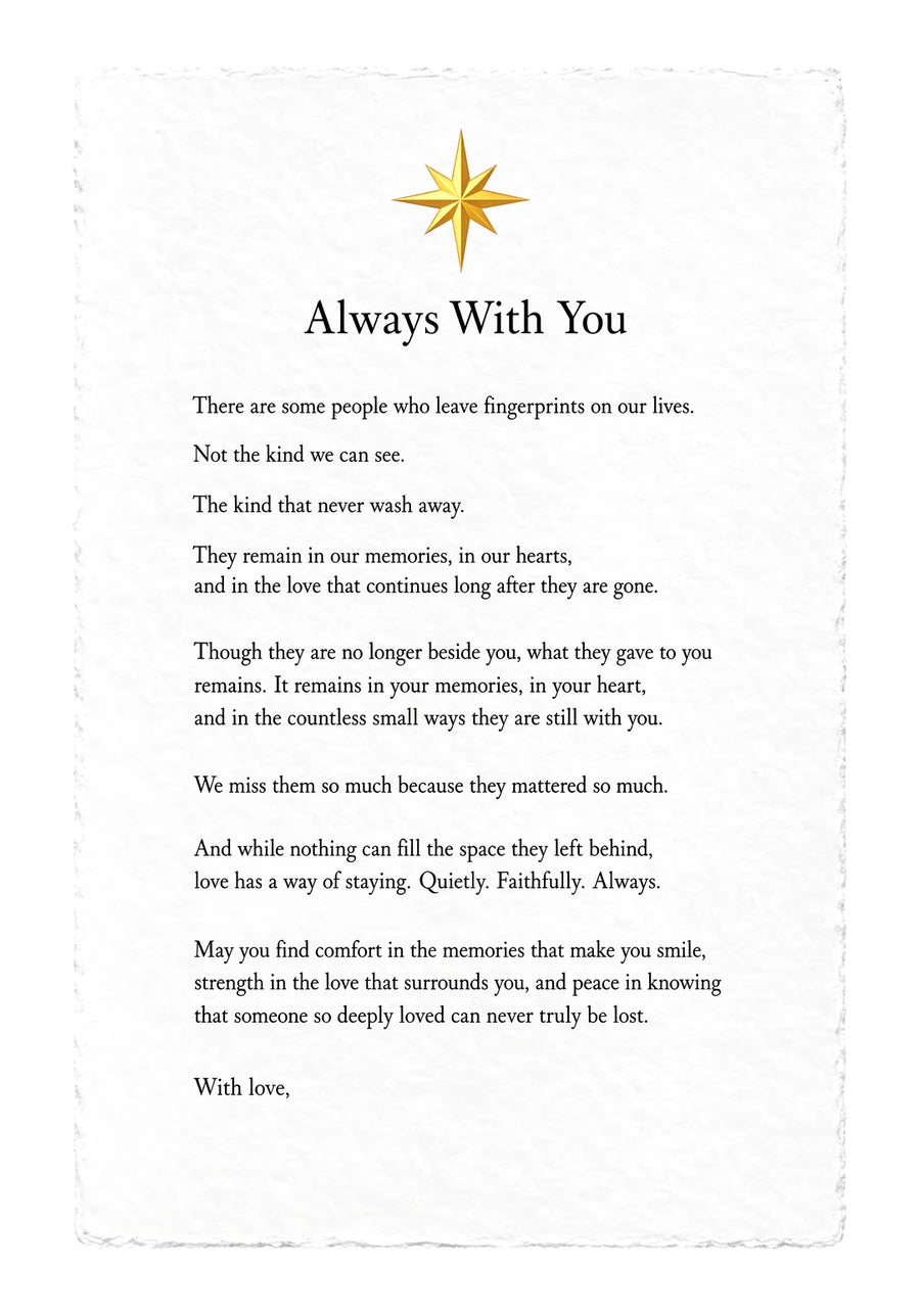 Grieve — Always With You Letter — on white handmade paper