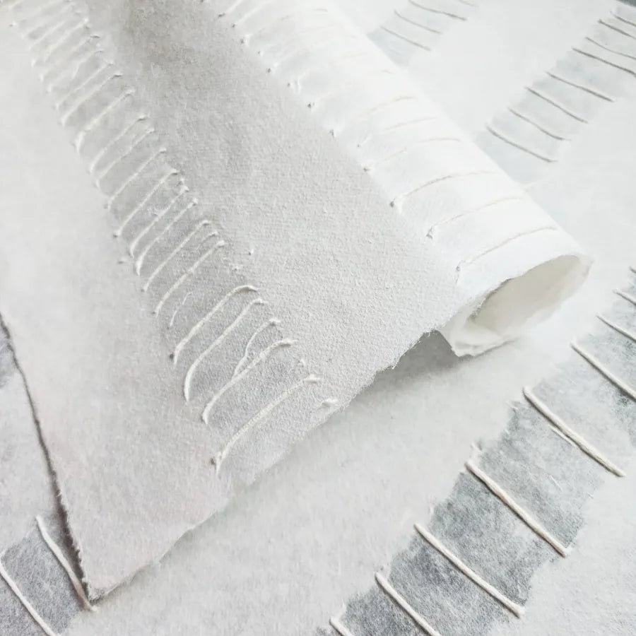 White Handmade Fluo Mulberry Paper — handmade paper sheet