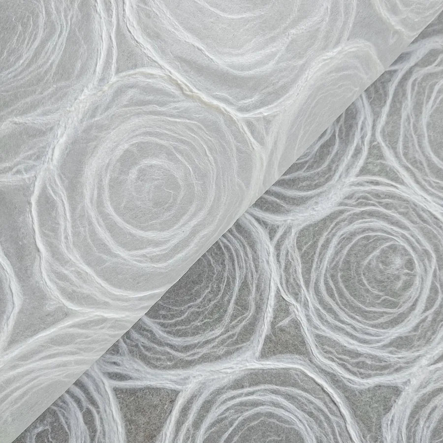 White Handmade Rose Mulberry Paper — handmade paper sheet