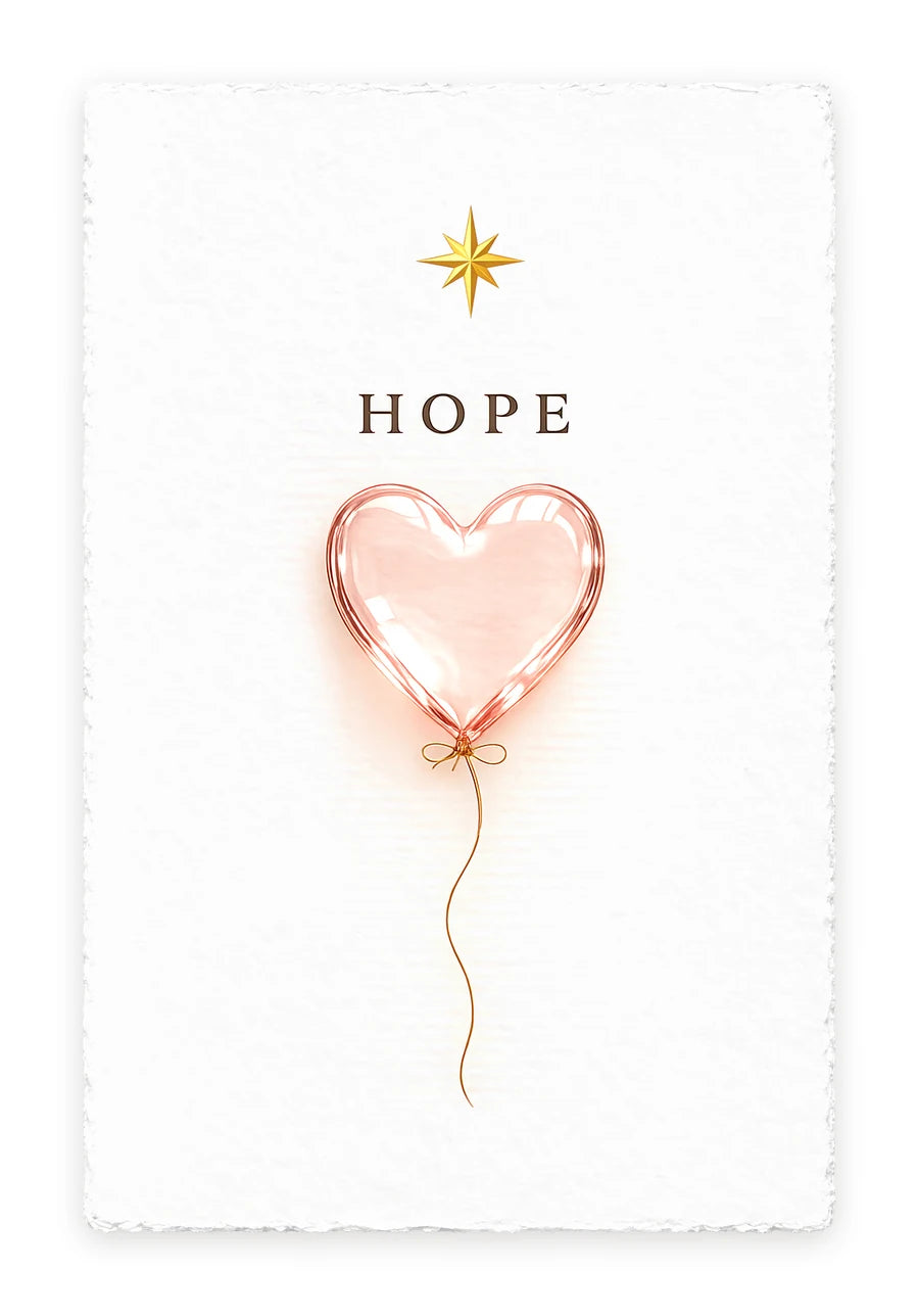 HOPE — on white handmade paper