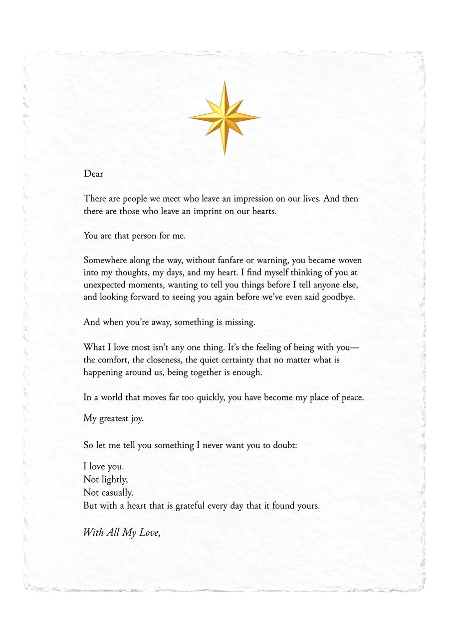 Love Letter — on white handmade paper