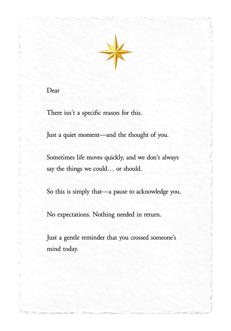 Reaching Out Letter — on white handmade paper