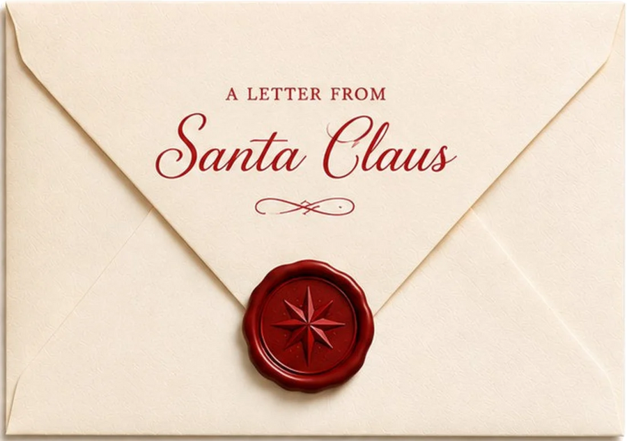 The Starbound Santa envelope — A Letter from Santa Claus, sealed in deep red wax