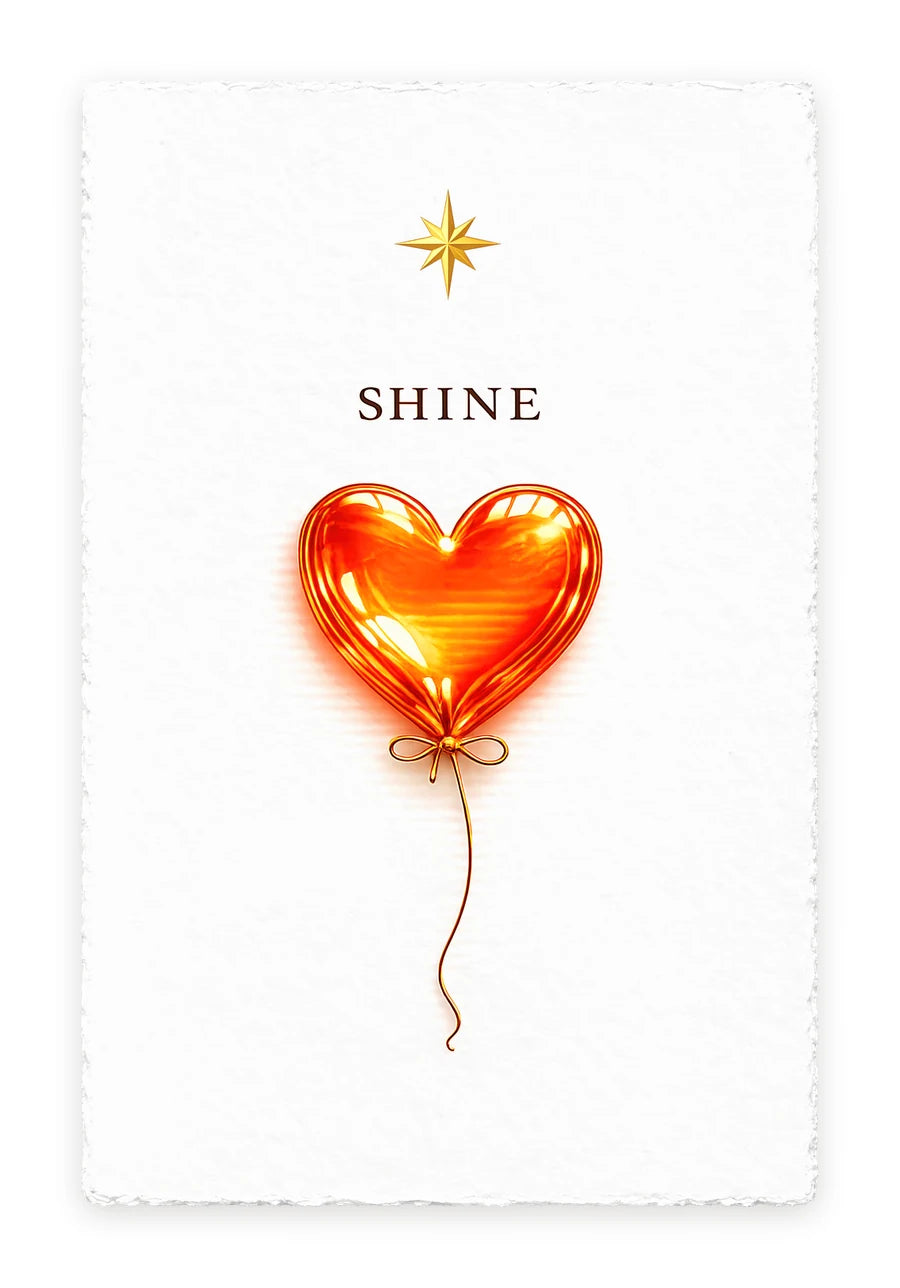 SHINE — on white handmade paper