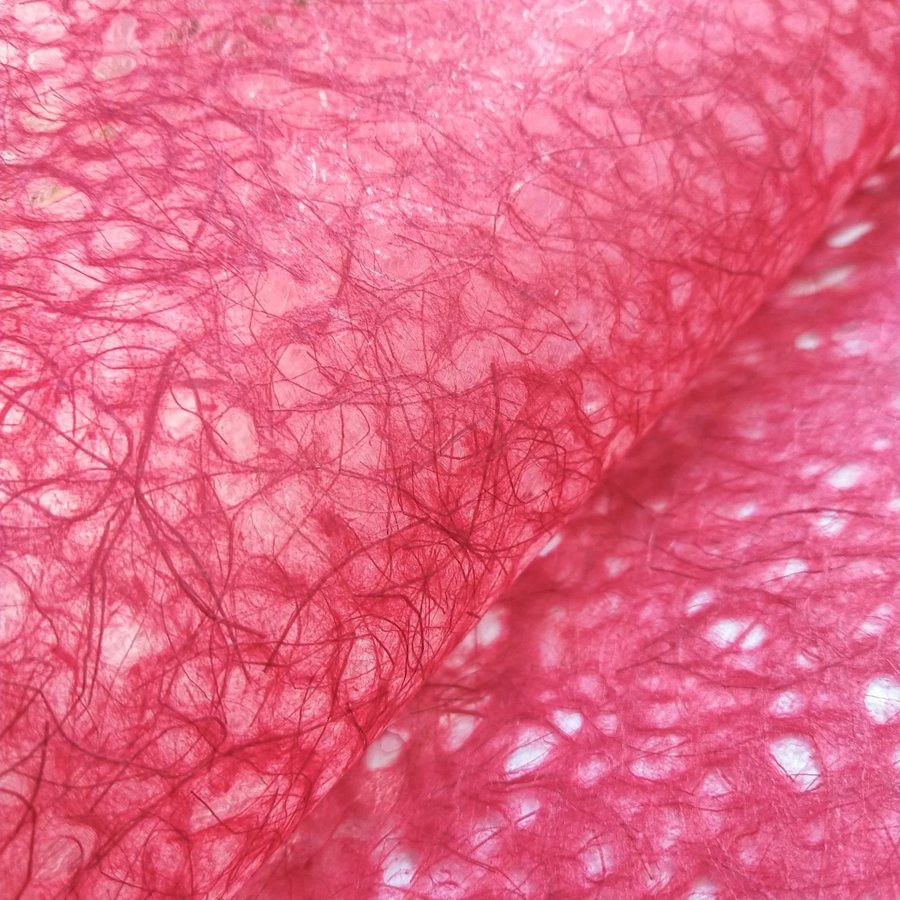 Red handmade lace mulberry paper