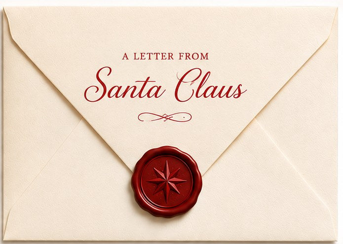 A Letter from Santa Claus envelope with red wax seal